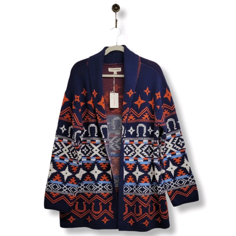 Lucky Brand Western Cardigan Shawl Sweater